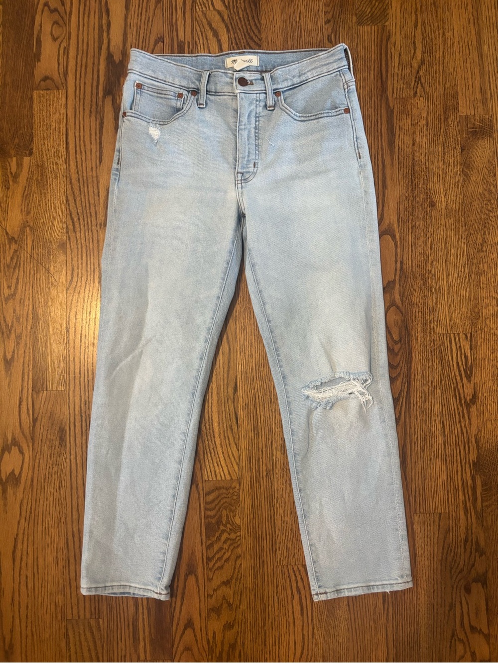 the Madewell Mid-Rise Classic Straight Jeans, 27